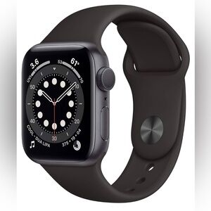 Apple Watch Series 6 (GPS, 40mm) Space Gray Aluminum Case with Black Sport Band